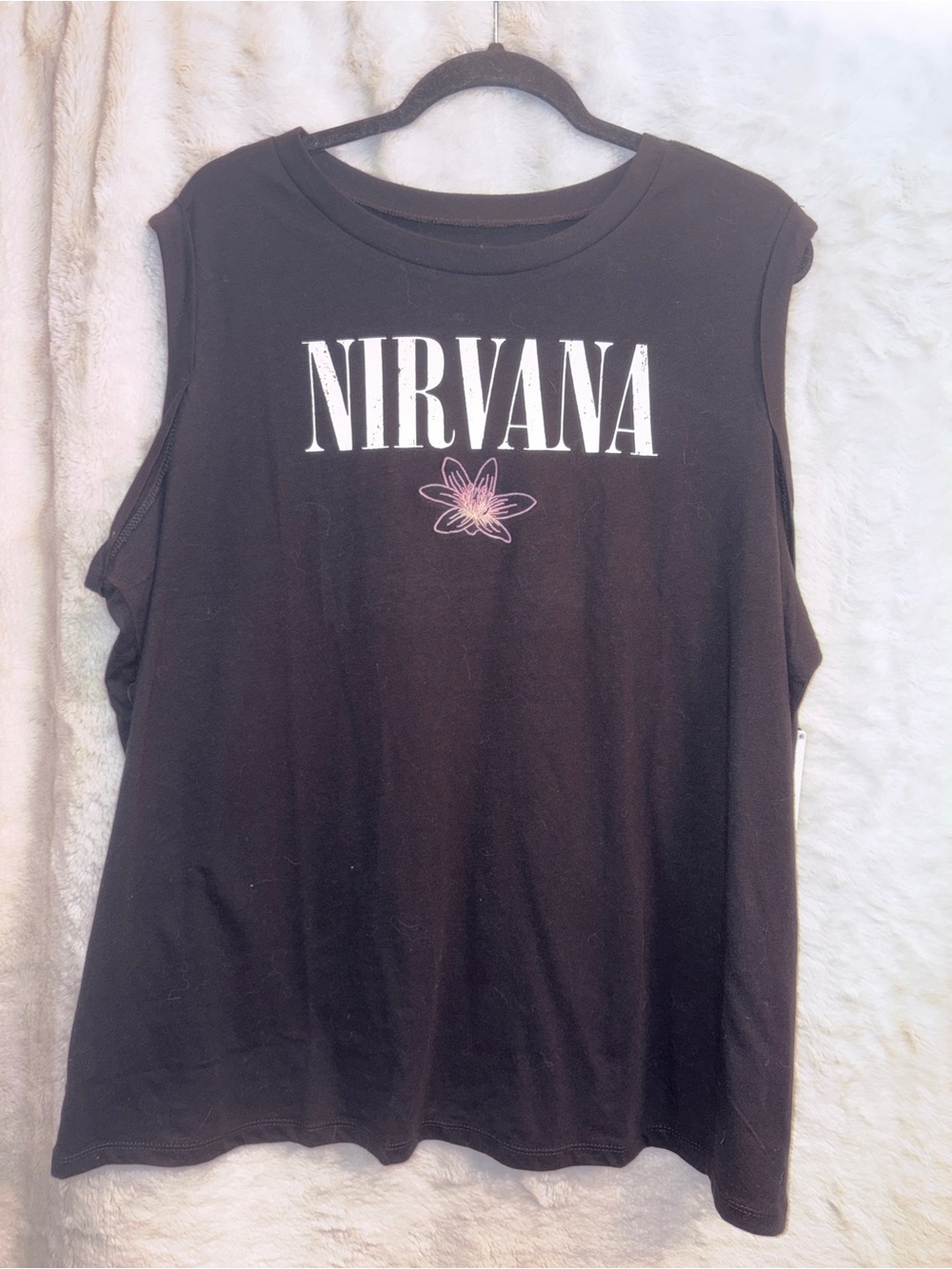 torrid Black Nirvana Muscle Tee with Pink Flower